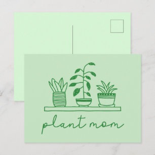 Minimalist Plant Mom Cute Plant Lover Postcard
