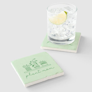 Minimalist Plant Mom Cute Plant Lover Stone Coaster
