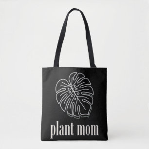 Minimalist Plant Mom Monstera Leaf Tote Bag