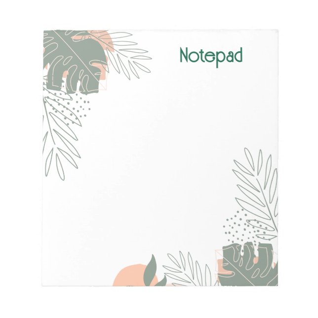 Minimalist plant paper notebook notepad (Front)