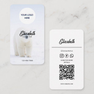Minimalist Polar Bear Business Cards –Customizable