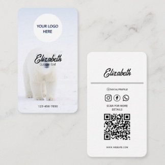Minimalist Polar Bear Business Cards –Customizable
