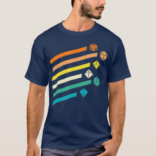 Minimalist Polyhedral Dice Set Retro Colours D20  T-Shirt