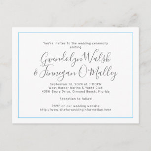 Minimalist Postcard Wedding Invitation Online RSVP