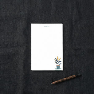 Minimalist potted house plant illustration post-it notes