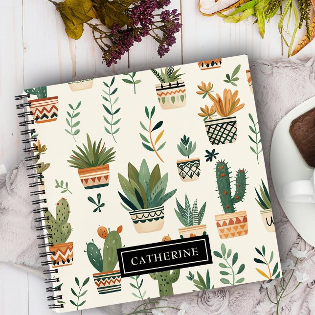 Minimalist Potted Plants Personalized  Notebook (Creator Uploaded)