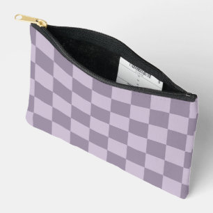 Minimalist Powder Blue Chequerboard Pattern Accessory Pouch