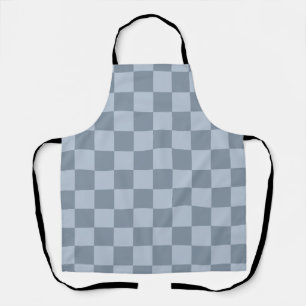 Minimalist Powder Blue Chequerboard Pattern Apron
