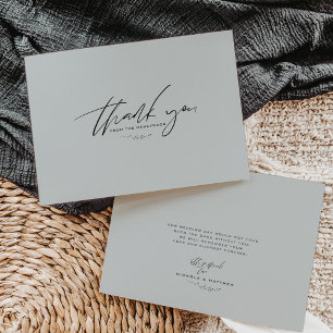 Minimalist Powder Blue Wedding Thank You Card