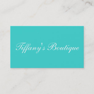 minimalist preppy chic aqua blue turquoise teal business card