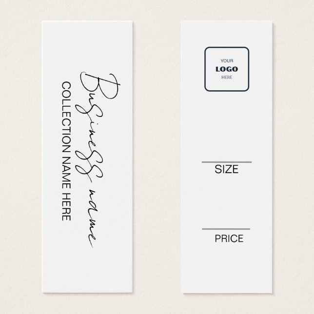 Minimalist Price Hang Tag Card (Front & Back)