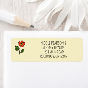 Minimalist Primrose Wedding Address Label