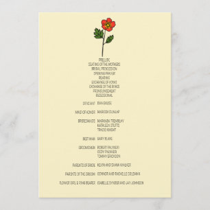 Minimalist Primrose Wedding Program