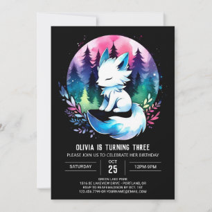 Minimalist Printable Wolf Birthday Invitation