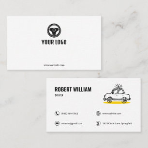 Minimalist Private Chauffeur Driver Services Business Card
