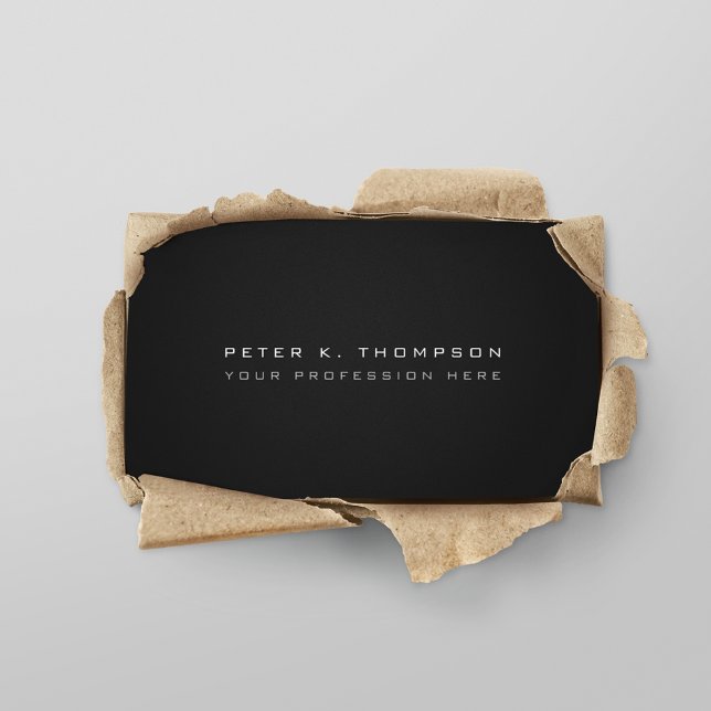 Minimalist pro black modern business card (black & modern)