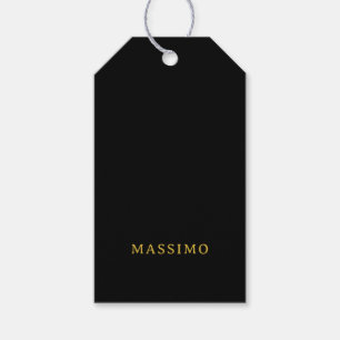 Minimalist ProfeNassional Gold & Black Colour Name Gift Tags