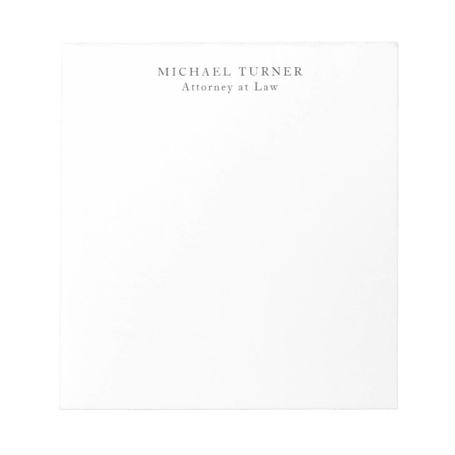  Minimalist Professional Attorney at Law Notepad (Front)