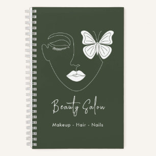 Minimalist Professional Beauty Salon Forest Green Notebook