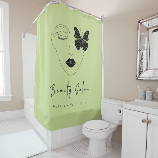 Minimalist Professional Beauty Salon Lime Green (In Situ)