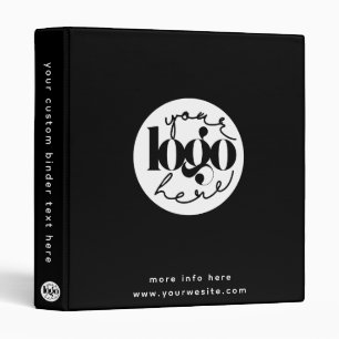 Minimalist Professional Black Business Custom Logo Binder