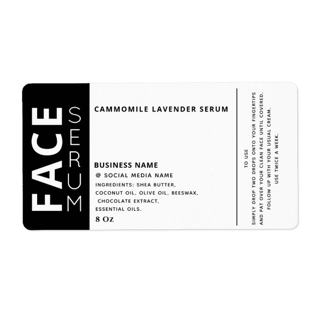 Minimalist professional black white face serum lab (Front)