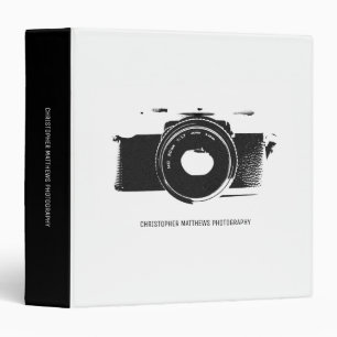 Minimalist Professional Black White Photographer Binder