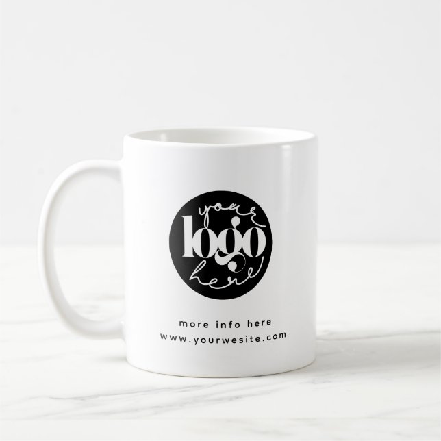 Minimalist Professional Business Custom Logo Coffee Mug (Left)