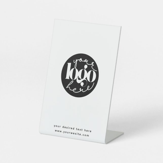Minimalist Professional Business Custom Logo Pedestal Sign (Front)