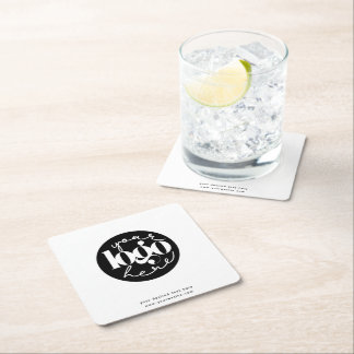 Minimalist Professional Business Custom Logo Square Paper Coaster