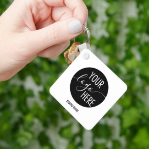 Minimalist Professional Company Logo QR Code Keychain