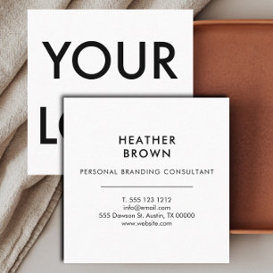 Minimalist Professional Corporate Simple Bold Logo Square Business Card