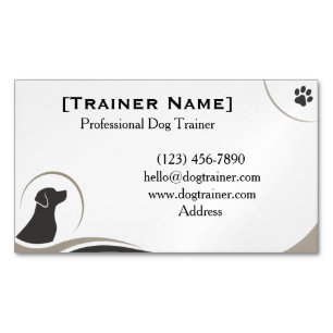 Minimalist Professional Dog Trainer Customizable Magnetic Business Card