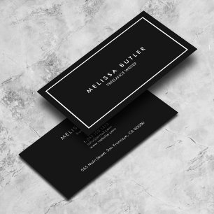 Minimalist Professional Elegant Black Business Card