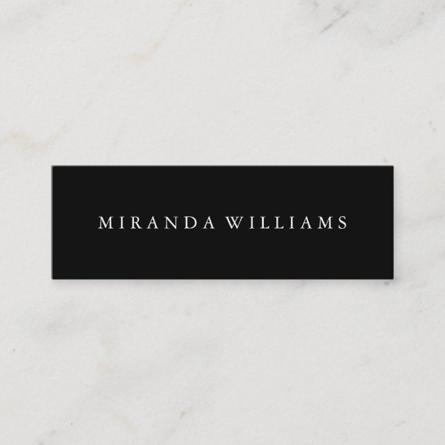 Minimalist Professional Elegant Black Mini Business Card (Front)