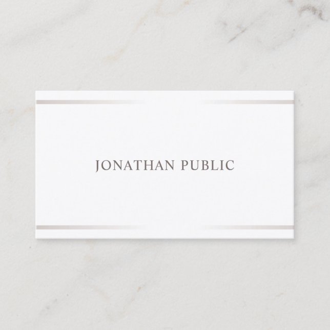 Minimalist Professional Elegant Design Plain Business Card (Front)