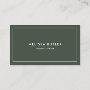 Minimalist Professional Elegant Green Business Card