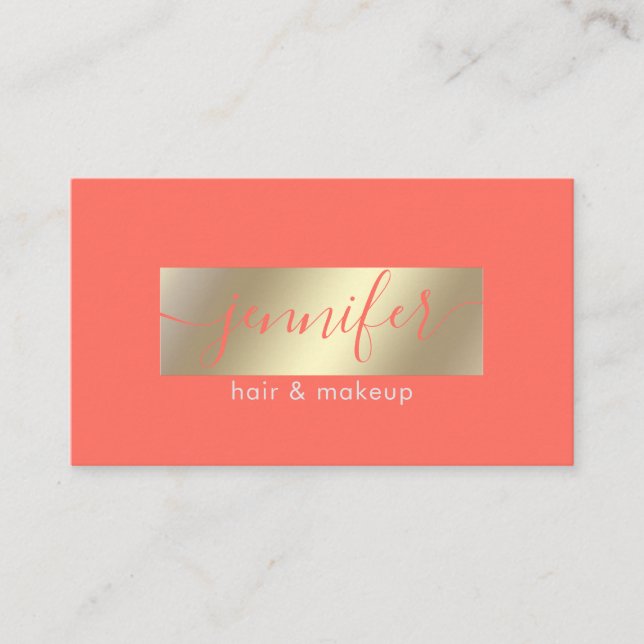 Minimalist professional  gold foil business card (Front)
