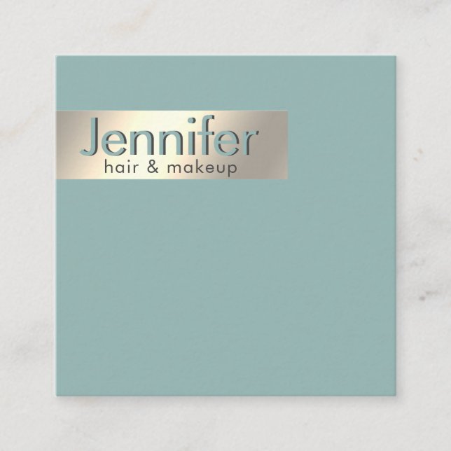Minimalist professional gold foil simple square business card (Front)