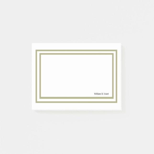 Minimalist Professional Gold Framed Post-it Notes (Front)