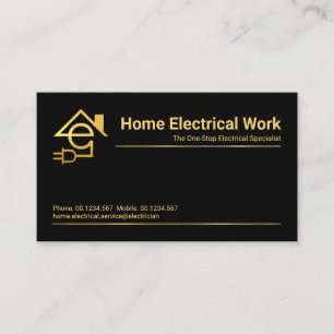 Minimalist Professional Gold Line Electrical Business Card