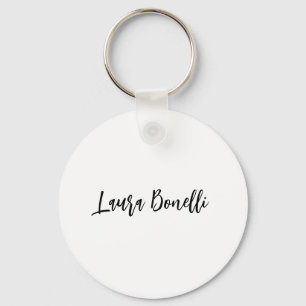 Minimalist Professional Handwrite Plain Name Title Keychain
