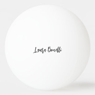 Minimalist Professional Handwrite Plain Name Title Ping Pong Ball
