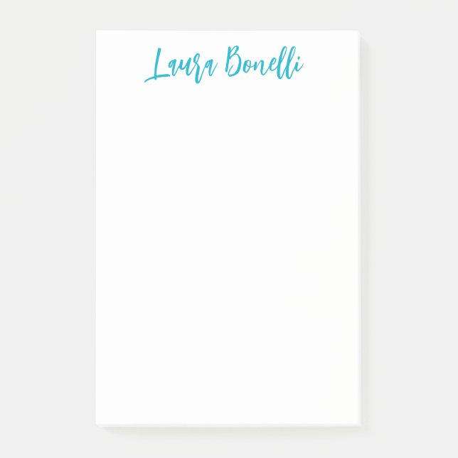 Minimalist Professional Handwrite Plain Name Title Post-it Notes (Front)