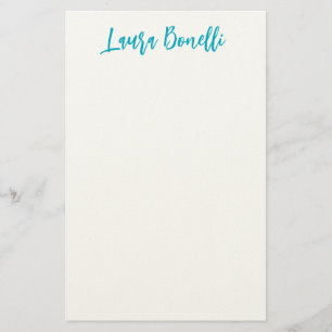 Minimalist Professional Handwrite Plain Name Title Stationery