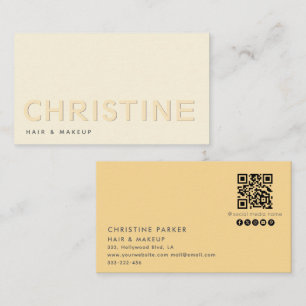 Minimalist professional letterpress  Qr code   Business Card
