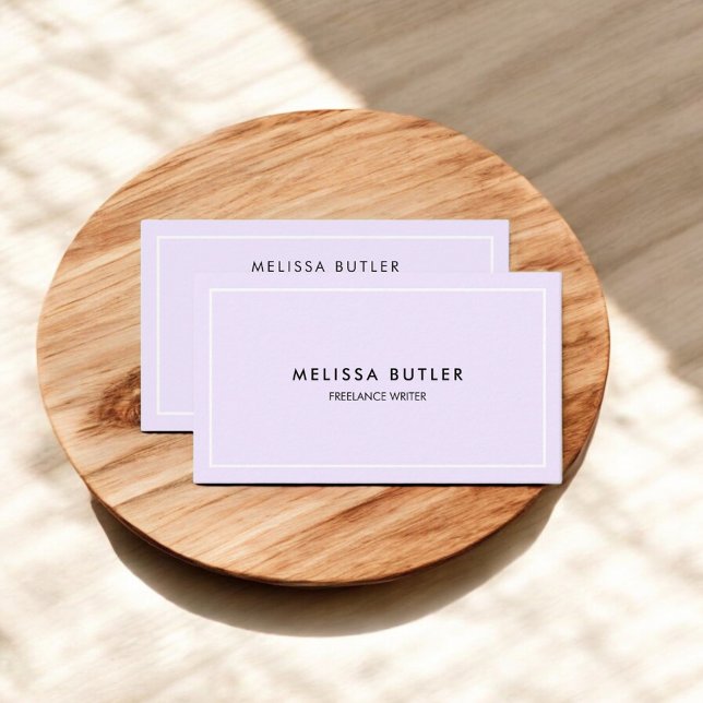 Minimalist Professional Light Purple Business Card (Creator Uploaded)