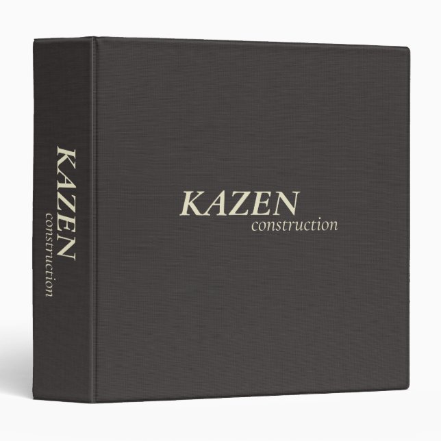 Minimalist Professional Linen Cloth Construction Binder (Front/Spine)