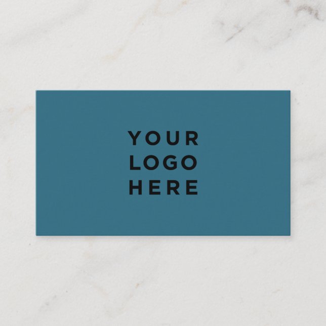 Minimalist Professional Logo Atlantic Blue Chic Business Card (Front)