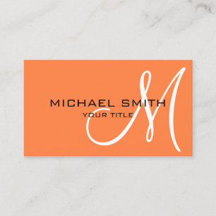 Minimalist Professional Mango Tango Monogram Business Card